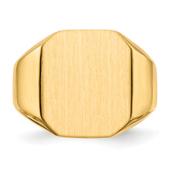 14k 15.0x17.0mm Open Back Mens Signet Ring