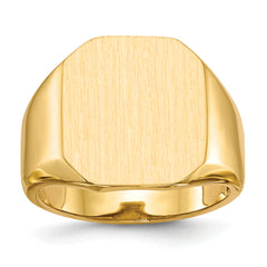 14k 15.0x17.0mm Open Back Mens Signet Ring