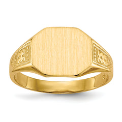14k 11.0x9.0mm Open Back Signet Ring