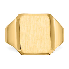 14k 12.5x15.0mm Closed Back Mens Signet Ring