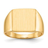 14k 13.0x13.0mm Open Back Mens Signet Ring
