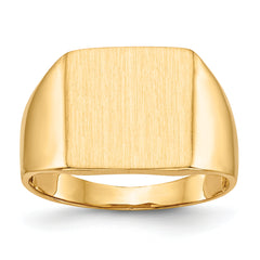 14k 13.0x13.0mm Open Back Mens Signet Ring
