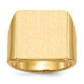 14k 16.5x17.5mm Open Back Mens Signet Ring