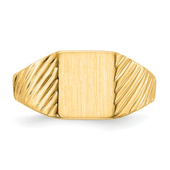 14k 8.0x6.5mm Open Back Child's Signet Ring