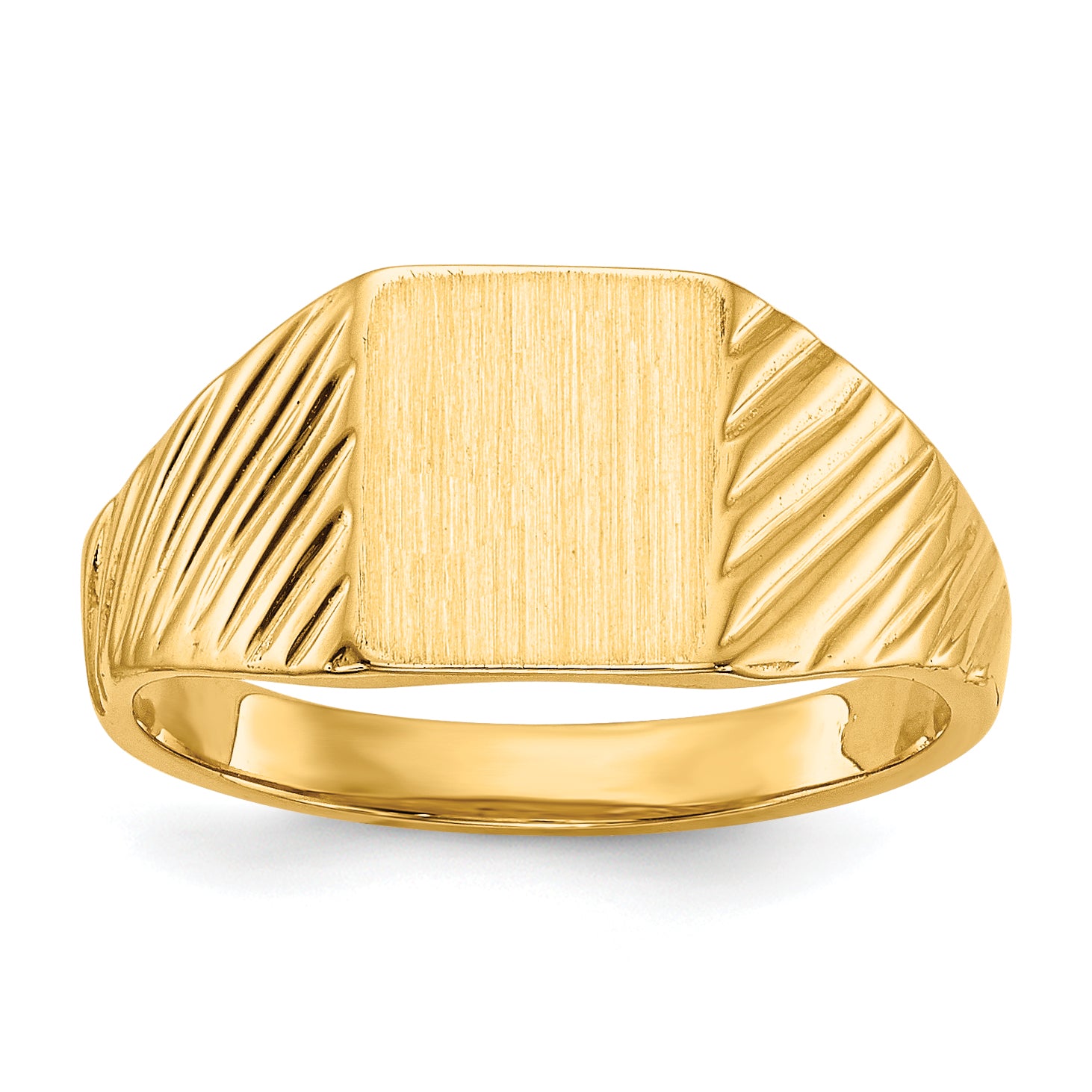 14k 8.0x6.5mm Open Back Child's Signet Ring
