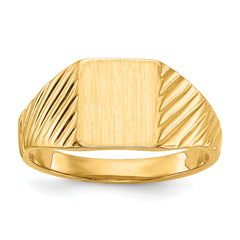 14k 8.0x6.5mm Open Back Child's Signet Ring