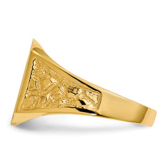 14k 14.0x12.5mm Closed Back Mens Signet Ring