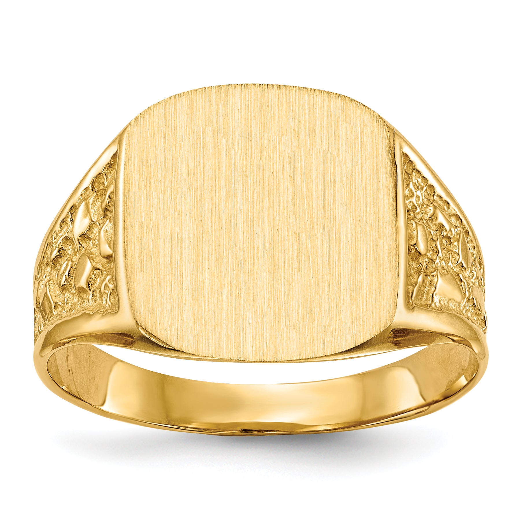 14k 14.0x12.5mm Closed Back Mens Signet Ring