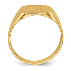 14k 12.0x10.5mm Closed Back Signet Ring