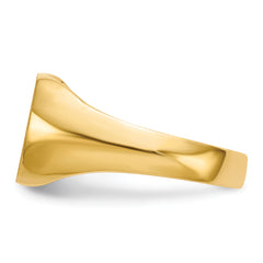 14k 12.0x10.5mm Closed Back Signet Ring