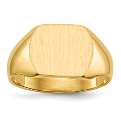14k 12.0x10.5mm Closed Back Signet Ring