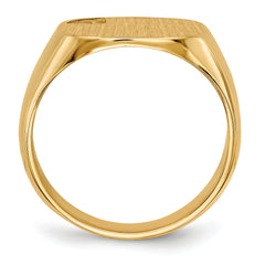 14k 15.0x15.0mm Closed Back Diamond Mens Signet Ring Mounting (No Stone Included)