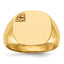 14k 15.0x15.0mm Closed Back Diamond Mens Signet Ring Mounting (No Stone Included)