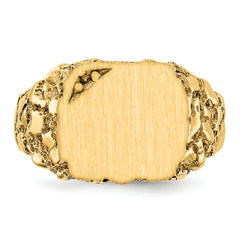 14k 11.5x10.0mm Diamond Closed Back Signet Ring Mounting (No Stone Included)