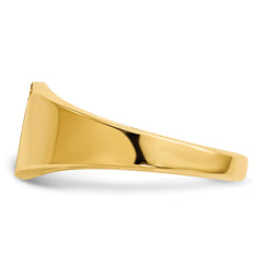 14k 7.0x8.0mm Closed Back AA Diamond Signet Ring