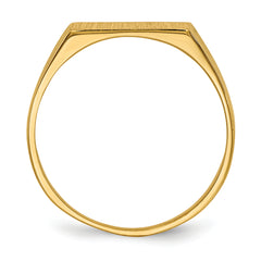 14k 12.0x5.5mm Closed Back Signet Ring