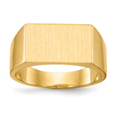 14k 15.0x9.0mm Closed Back Mens Signet Ring