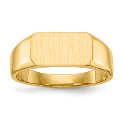 14k 11.5x6.5mm Closed Back Signet Ring