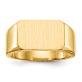 14k 15.0x10.0mm Closed Back Mens Signet Ring