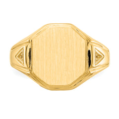 14k 11.5x12.5mm Open Back Diamond Mens Signet Ring Mounting (No Stone Included)