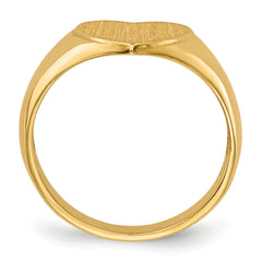 14k 9.5x9.5mm Open Back Heart Signet Ring