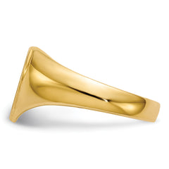 14k 9.5x9.5mm Open Back Heart Signet Ring