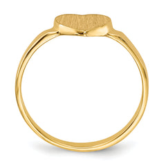 14k 7.5x6.5mm Open Back Heart Signet Ring