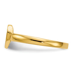 14k 7.5x6.5mm Open Back Heart Signet Ring