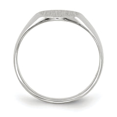 14k White Gold 9.0x9.0mm Closed Back Signet Ring