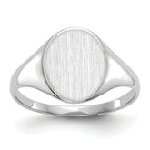 14k White Gold 9.0x10.0mm Closed Back Signet Ring