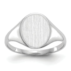 14k White Gold 9.0x10.0mm Closed Back Signet Ring