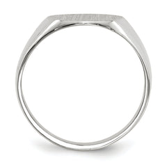 14k White Gold 12.0x12.5mm Closed Back Signet Ring