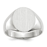 14k White Gold 12.0x12.5mm Closed Back Signet Ring
