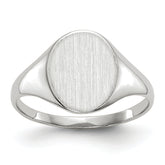 14k White Gold 9.0x10.0mm Open Back Signet Ring