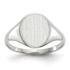 14k White Gold 9.0x10.0mm Open Back Signet Ring