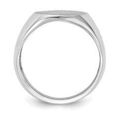 14k White Gold 14.5x18.0mm Open Back Mens Signet Ring