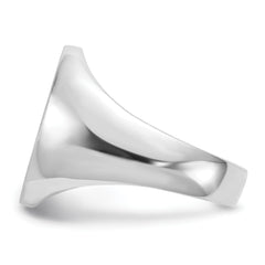 14k White Gold 14.5x18.0mm Open Back Mens Signet Ring