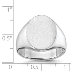 14k White Gold 14.5x18.0mm Open Back Mens Signet Ring