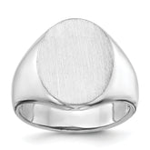 14k White Gold 14.5x18.0mm Open Back Mens Signet Ring