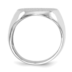 14k White Gold 16.0x20.5mm Open Back Signet Ring