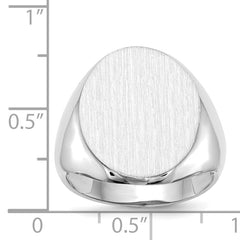 14k White Gold 16.0x20.5mm Open Back Signet Ring