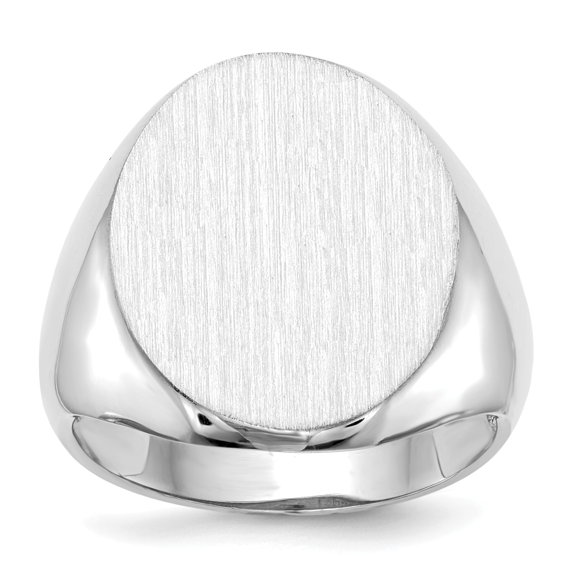 14k White Gold 16.0x20.5mm Open Back Signet Ring