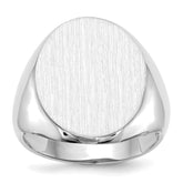 14k White Gold 16.0x20.5mm Open Back Signet Ring