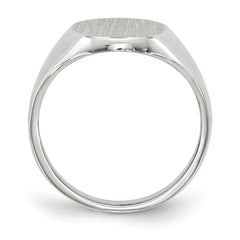 14k White Gold 8.0x11.5mm Closed Back Signet Ring