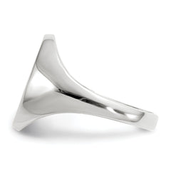 14k White Gold 8.0x11.5mm Closed Back Signet Ring