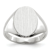 14k White Gold 8.0x11.5mm Closed Back Signet Ring