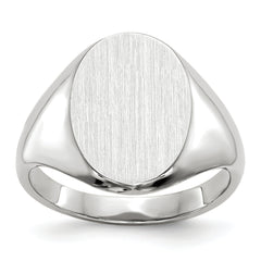 14k White Gold 8.0x11.5mm Closed Back Signet Ring