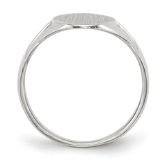 14k White Gold 9.0x17.0mm Closed Back Signet Ring