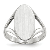 14k White Gold 9.0x17.0mm Closed Back Signet Ring