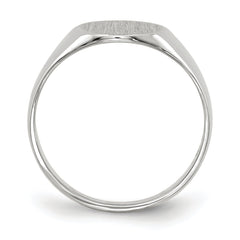 14k White Gold 9.0x9.5mm Closed Back Signet Ring